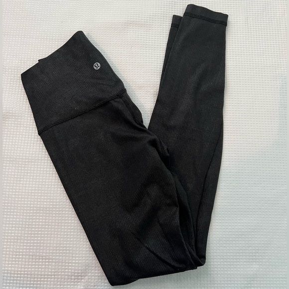 lululemon Align™ High-Rise Ribbed Pant 25" Shine in Radiate Foil Print Black - Picture 6 of 7